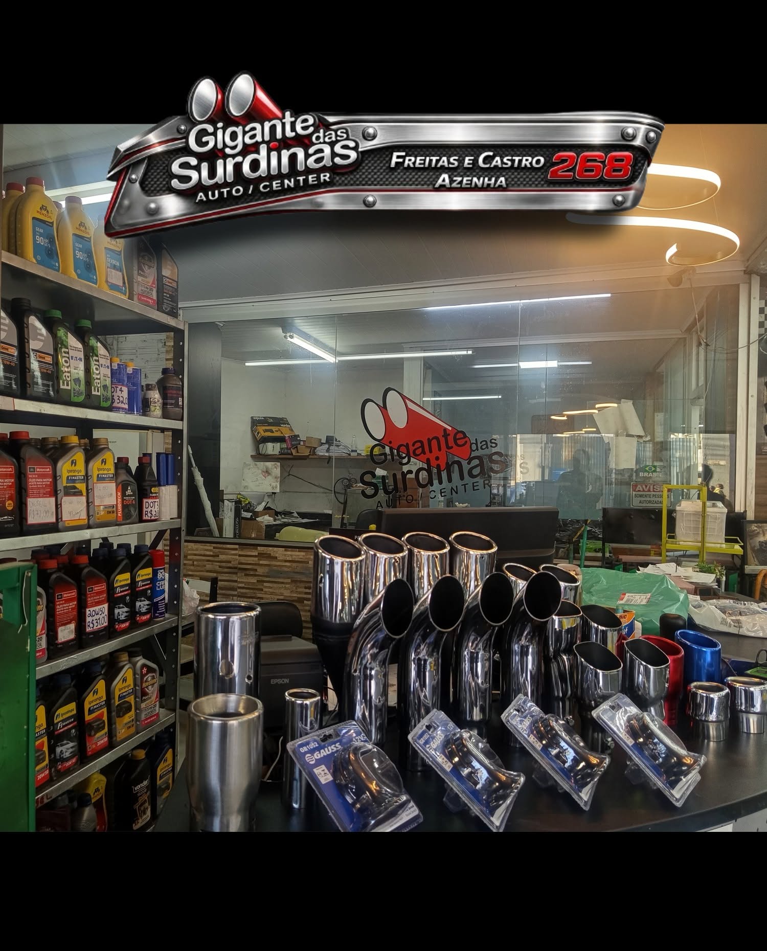Área de atendimento renovada do Gigante das Surdinas Auto Center