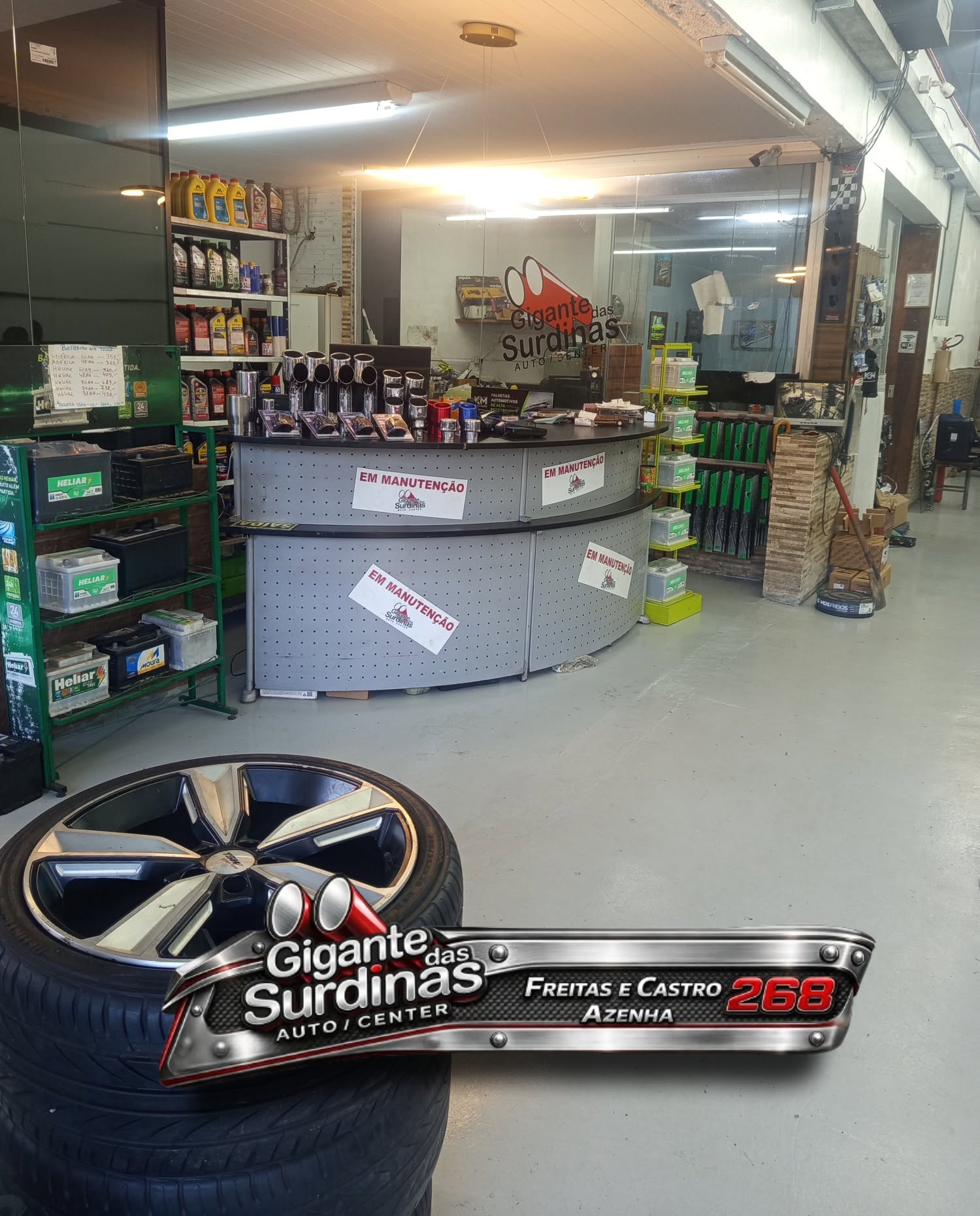 Estrutura moderna para manutenção automotiva no Gigante das Surdinas